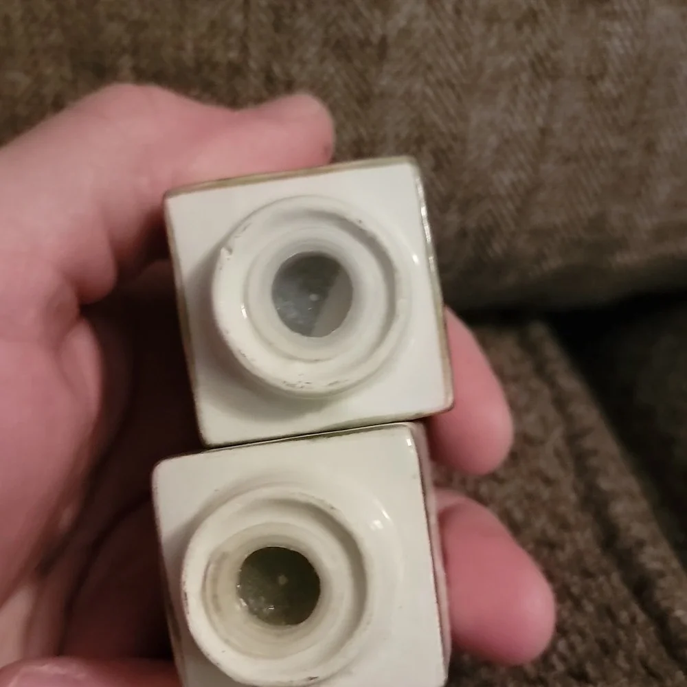 Unbranded Salt Pepper Shakers Home S White Good Vintage Leaf Ceramic Square